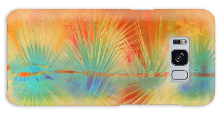 Palmetto Galaxy Case featuring the painting Salute to the Sun by Gertrude Palmer