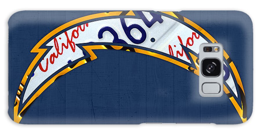 San Diego Galaxy Case featuring the mixed media San Diego Chargers Football Team Retro Logo California License Plate Art by Design Turnpike