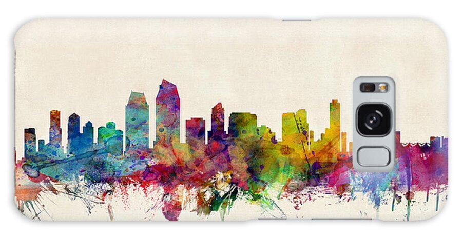 Watercolour Galaxy Case featuring the digital art San Diego Skyline by Michael Tompsett