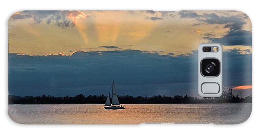 Puerto Rico Galaxy S8 Case featuring the photograph San Juan Bay Sunset and Sailboat by Ricardo J Ruiz de Porras