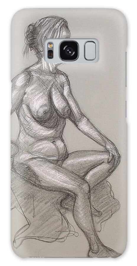 Realism Galaxy Case featuring the drawing Sandra Seated #3 by Donelli DiMaria