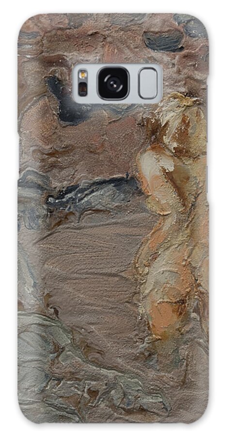 Naked Galaxy Case featuring the painting Sandy pool. by Peregrine Roskilly