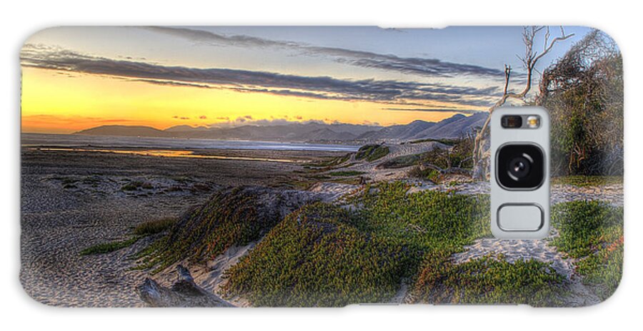 Beach Galaxy Case featuring the photograph Sandy Sunset Beach by Mathias 