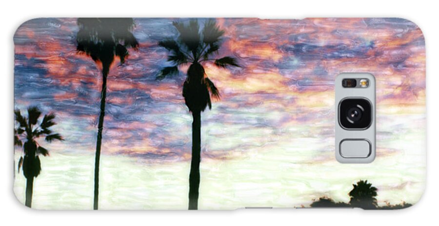 Santa Barbara Palm Sunrise Galaxy Case featuring the mixed media Santa Barbara Palm Sunrise by Glenn McNary