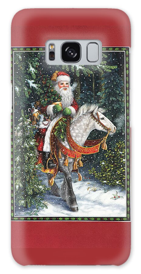 Santa Claus Galaxy Case featuring the painting Santa of the Northern Forest by Lynn Bywaters