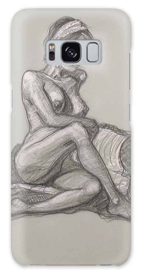 Figurative Galaxy Case featuring the drawing Sarah Seated by Donelli DiMaria