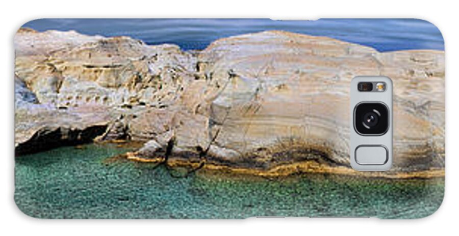 Milos Galaxy Case featuring the photograph Sarakiniko Beach in Milos Island Greece by David Smith