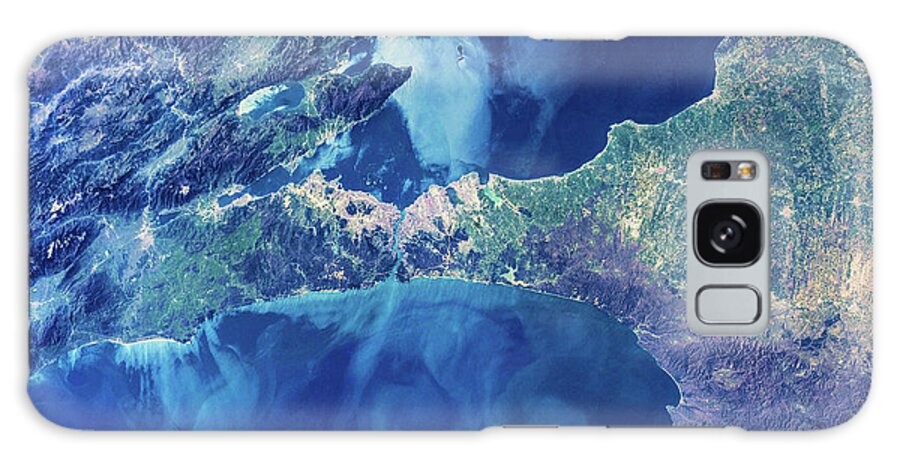 Photography Galaxy Case featuring the photograph Satellite View Of Istanbul With Sea by Panoramic Images