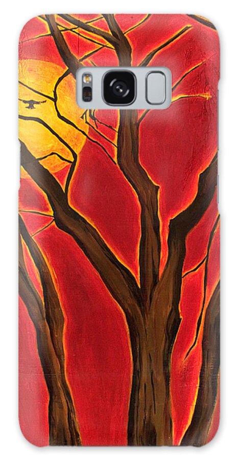 Textured Galaxy Case featuring the painting Scorpio Sun by Jaime Haney by Jaime Haney