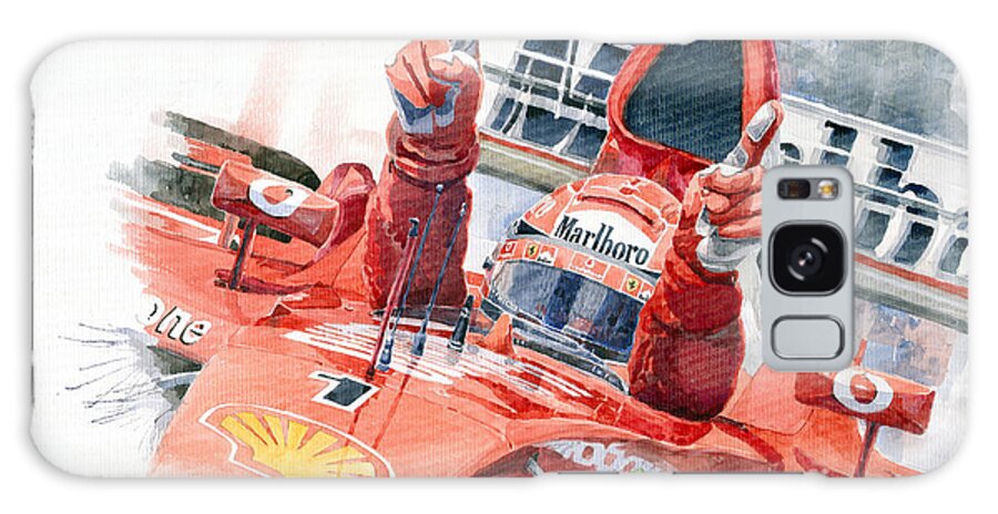 Watercolor Galaxy Case featuring the painting 2001 Scuderia Ferrari Marlboro F 2001 Ferrari 050 M Schumacher by Yuriy Shevchuk