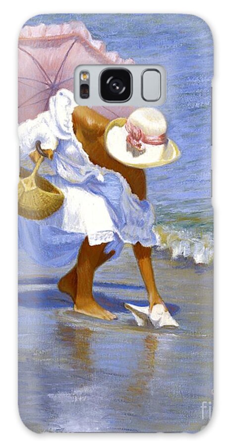 Fair Woman Galaxy Case featuring the painting Sea Shell Pink by Candace Lovely