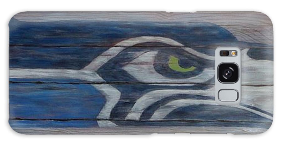 Seattle Sea Hawks Galaxy Case featuring the painting Seahawks by Xochi Hughes Madera