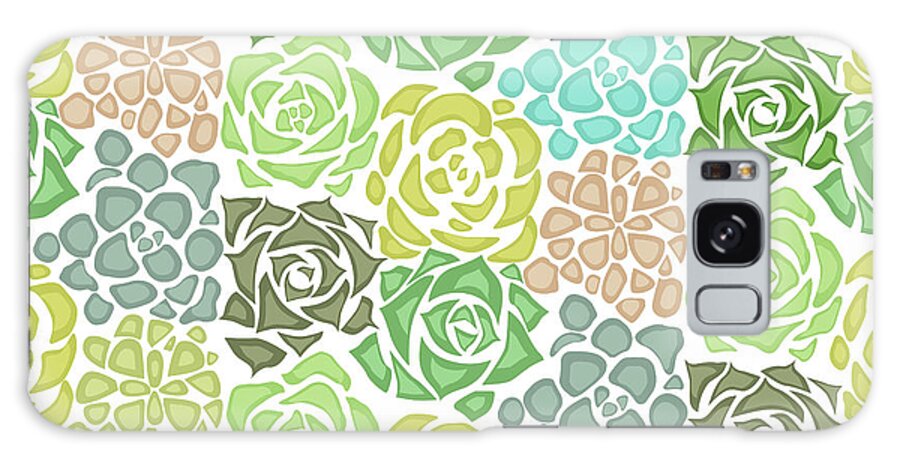 Art Galaxy Case featuring the digital art Seamless Texture With Flat Succulents by Veleri