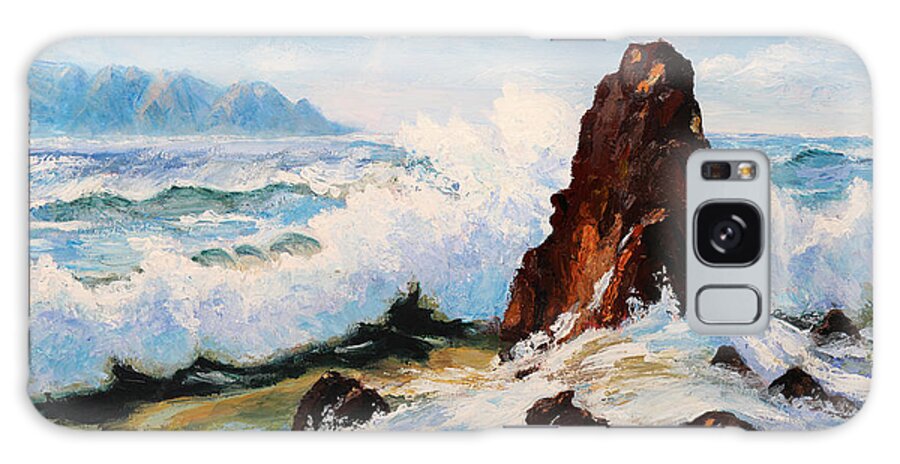 Water Galaxy Case featuring the painting Seascape with Rocks by Masha Batkova