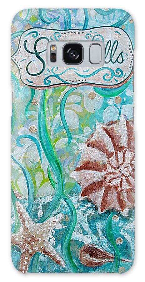 Seashells Galaxy Case featuring the painting Seashells II by Jan Marvin