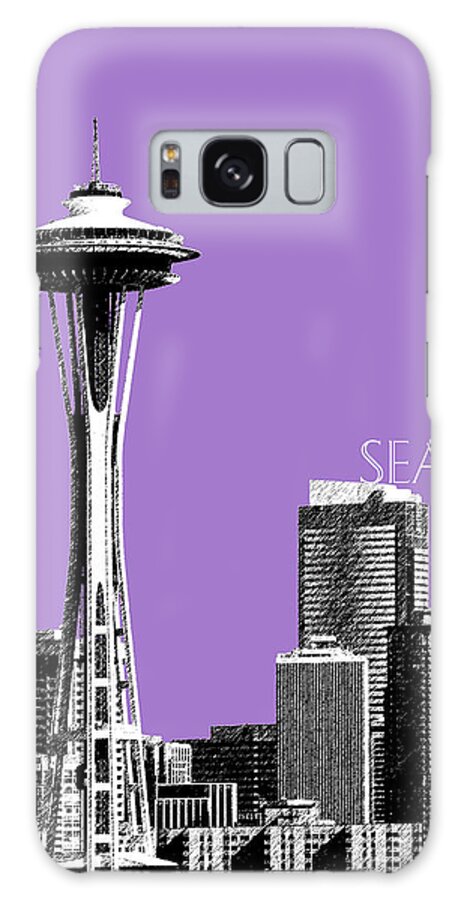 Architecture Galaxy Case featuring the digital art Seattle Skyline Space Needle - Violet by DB Artist
