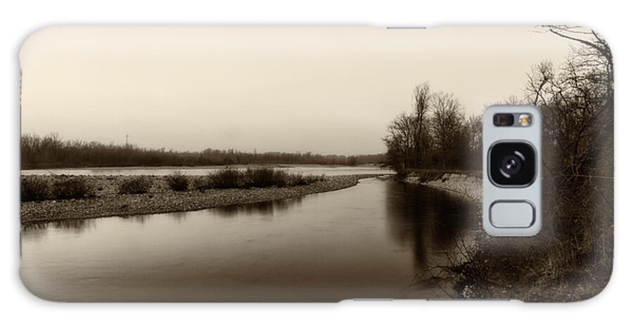 B&w Galaxy Case featuring the photograph Sepia river by Roberto Pagani