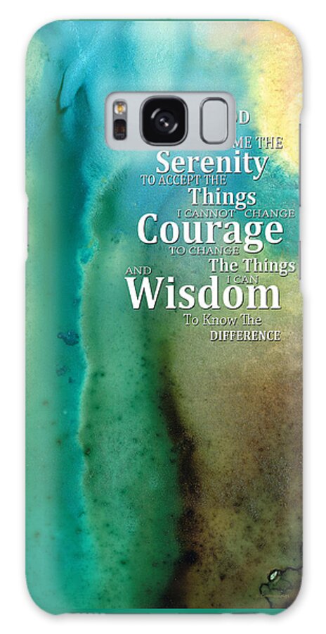 Serenity Prayer Galaxy Case featuring the painting Serenity Prayer 2 - By Sharon Cummings by Sharon Cummings