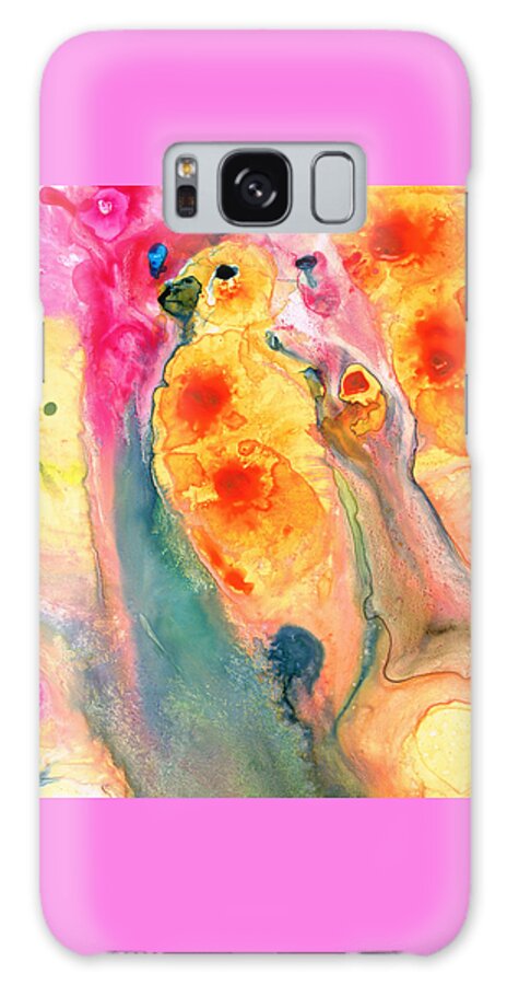 Bird Galaxy Case featuring the painting She Sings - Yellow Bird Art By Sharon Cummings by Sharon Cummings