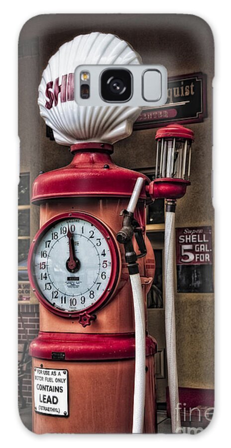 Automobiles Galaxy Case featuring the photograph Shell Gas Pump by Timothy Hacker