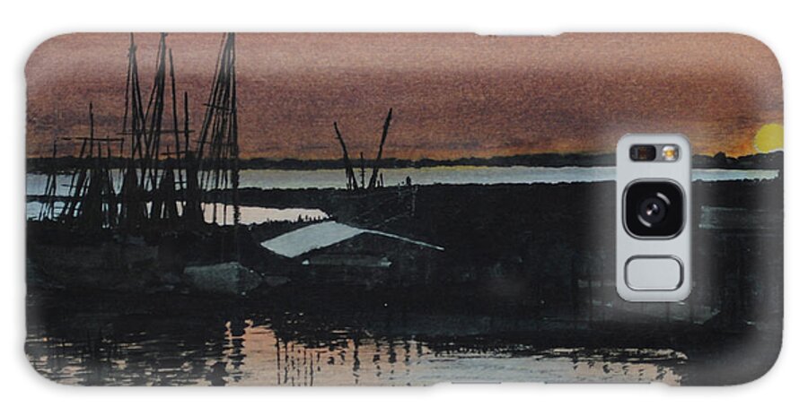 Waterscape Galaxy Case featuring the painting Shem Creek by Richard Ginnett