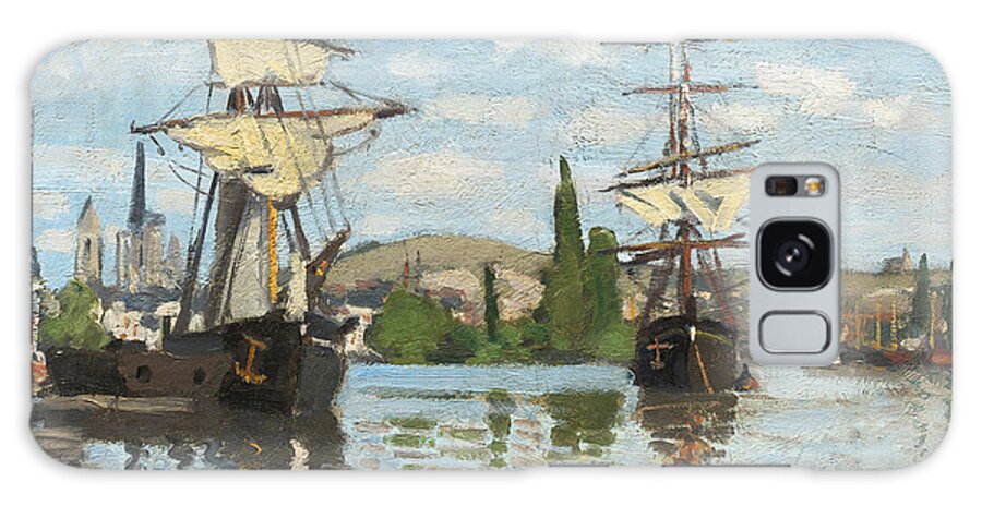 Monet Galaxy Case featuring the painting Ships Riding on the Seine at Rouen by Claude Monet