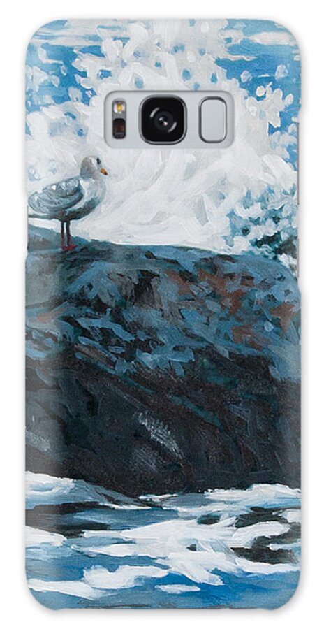 Marine Paintings Galaxy Case featuring the painting Shower in the Surf by Rob Owen
