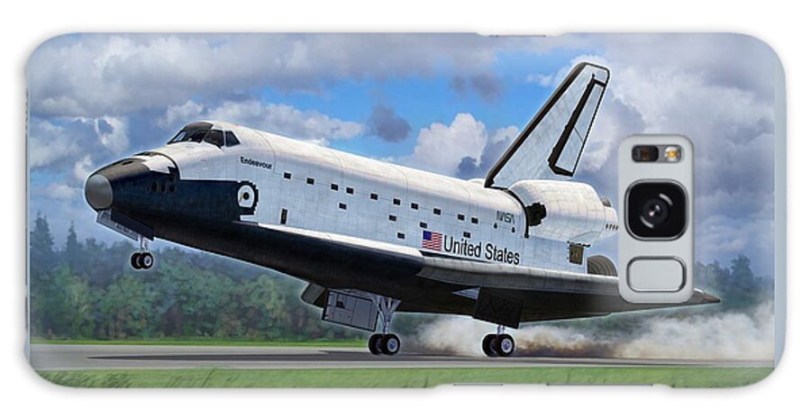 Space Galaxy Case featuring the digital art Shuttle Endeavour Touchdown by Stu Shepherd