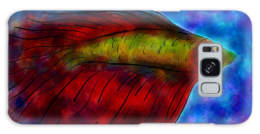 Siamese Fighting Fish Ii Galaxy Case featuring the painting Siamese Fighting Fish II by Anita Lewis