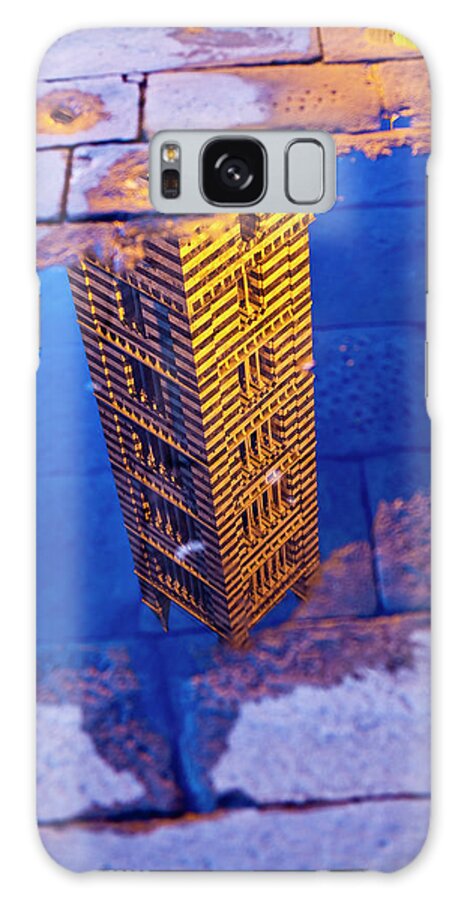 Built Structure Galaxy Case featuring the photograph Siena Cathedral Tower Reflected In by Richard I'anson