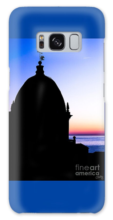 Silhouette Of Vernazza Duomo Galaxy Case featuring the photograph Silhouette of Vernazza Duomo Dome by Prints of Italy