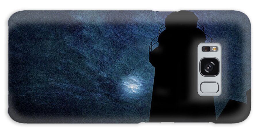Silhouetted By Moonlight Galaxy Case featuring the photograph Silhouetted By Moonlight West Quoddy Head Lighthouse by Marty Saccone