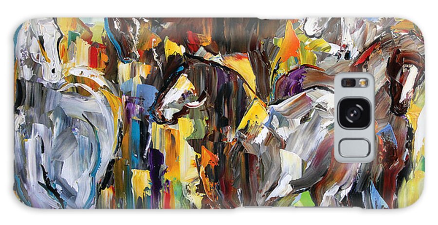 Horse Paintings Galaxy S8 Case featuring the painting Silver's Gang by Laurie Pace