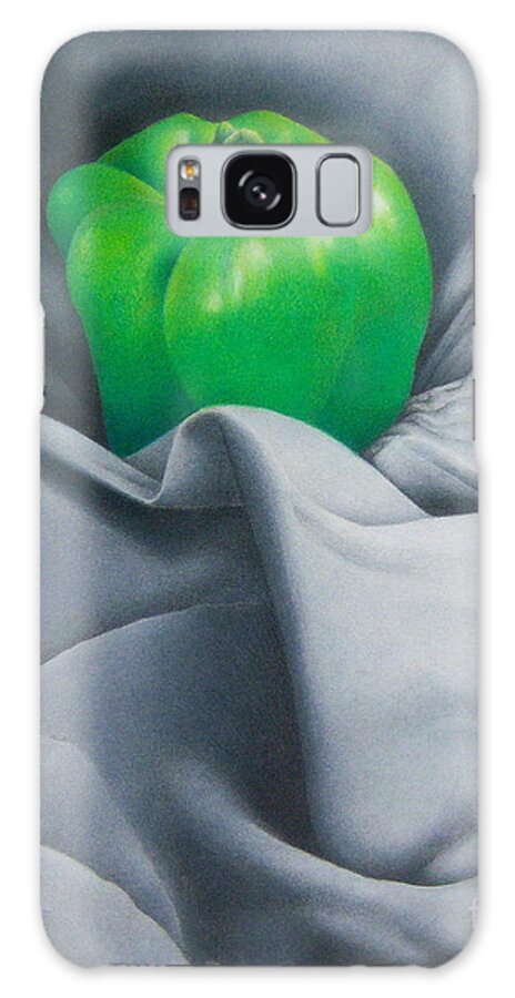 Colored Pencil Galaxy Case featuring the drawing Simply Green by Pamela Clements