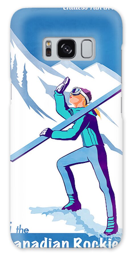 Ski Poster Galaxy Case featuring the painting Ski the Rockies by Sassan Filsoof
