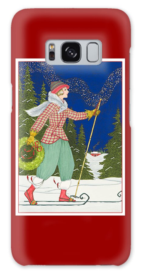 Christmas Galaxy S8 Case featuring the painting Ski Vogue by Lynn Bywaters