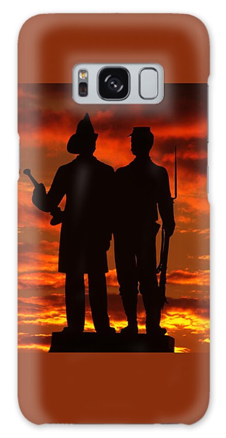 Civil War Galaxy Case featuring the photograph Sky Fire - 73rd NY Infantry Fourth Excelsior Second Fire Zouaves-A1 Sunrise Autumn Gettysburg by Michael Mazaika