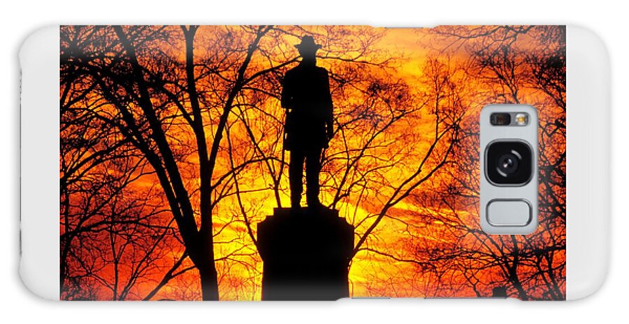 Civil War Galaxy S8 Case featuring the photograph Sky Fire - Flames of Battle 50th Pennsylvania Volunteer Infantry-A1 Sunset Antietam by Michael Mazaika
