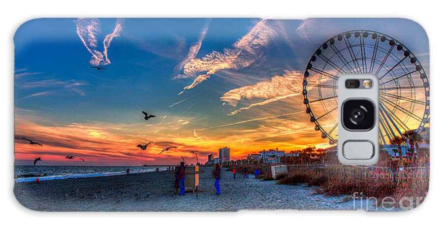 Skywheel Galaxy S8 Case featuring the photograph Skywheel Sunset at Myrtle Beach by Robert Loe