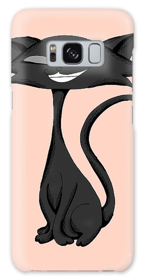 Cat Galaxy Case featuring the digital art Sleek Chuckling in Toy Colors by Pet Serrano