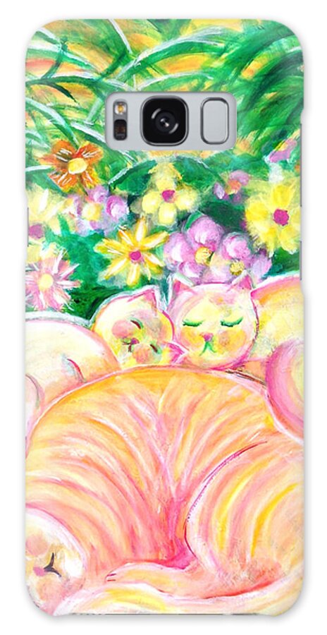Cats Galaxy Case featuring the painting Sleeping Cats by Anya Heller