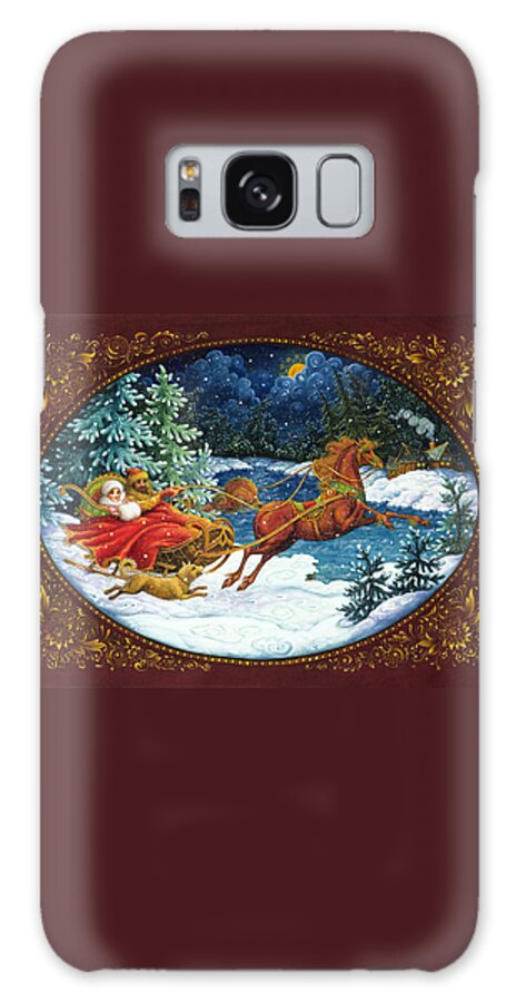 Christmas Galaxy Case featuring the painting Sleigh Ride by Lynn Bywaters