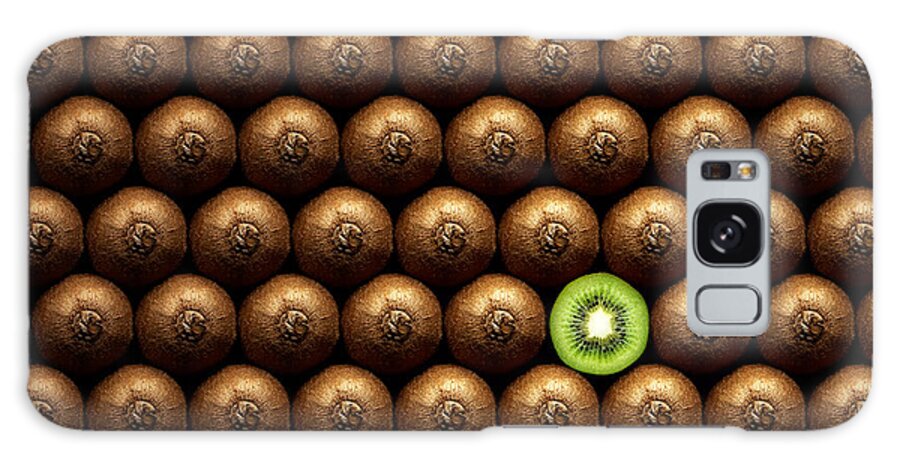 Kiwi Galaxy Case featuring the photograph Sliced kiwi between group by Johan Swanepoel