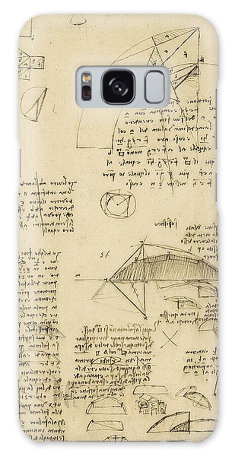 Leonardo Galaxy Case featuring the drawing Small front view of church squaring of curved surfaces triangle elmain or falcata by Leonardo Da Vinci