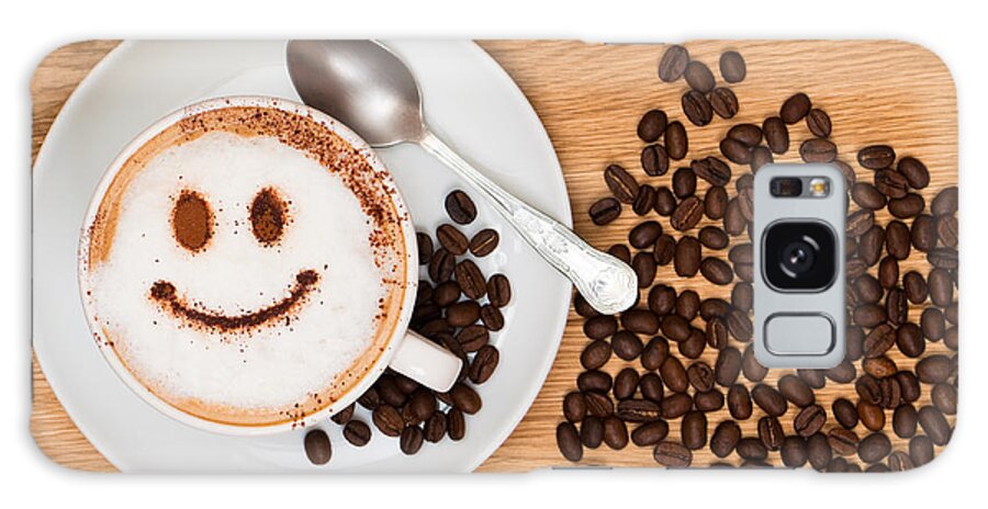 Coffee Galaxy Case featuring the photograph Smiley Face Coffee by Amanda Elwell