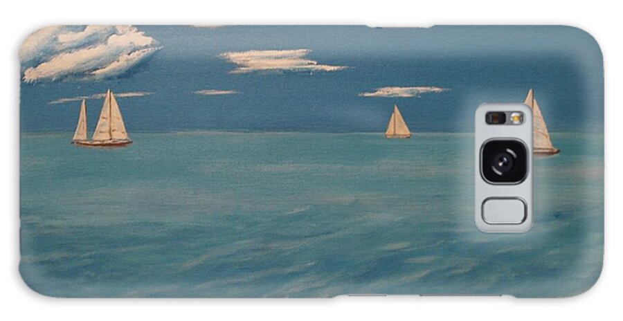 Blue Galaxy Case featuring the painting Smooth Sailing by Wayne Cantrell