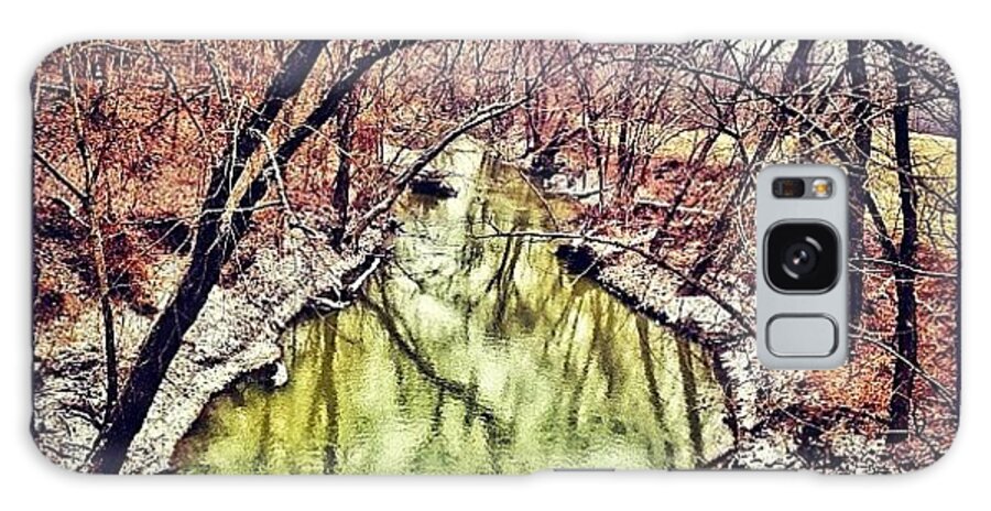  Galaxy Case featuring the photograph Snow On The Side Of Creek by Sarah Steele