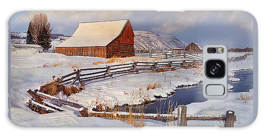 Barn Galaxy Case featuring the photograph Snowed In by Priscilla Burgers