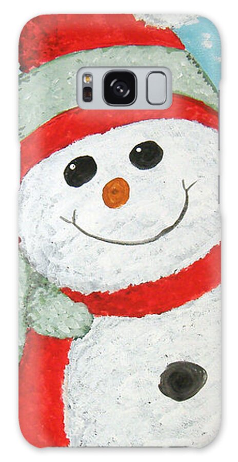 Snowman Galaxy S8 Case featuring the painting Snowman by Lee Owenby