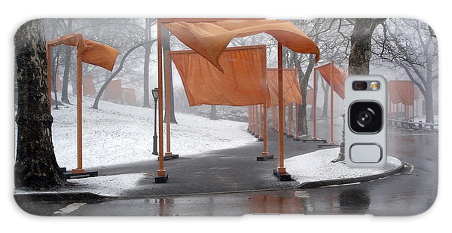 Orange Gates Galaxy Case featuring the photograph Snowy Day In Central Park by Gerry High